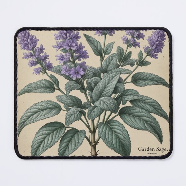 Item preview, Garden Sage Vintage Herbal Botanical Art designed and sold by PrimeGens.