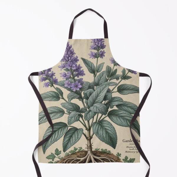 Item preview, Garden Sage Vintage Herbal Botanical Art designed and sold by PrimeGens.
