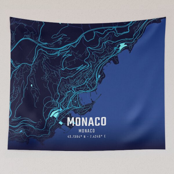 Item preview, Monaco Midnight City Map designed and sold by HomeLivingCo.