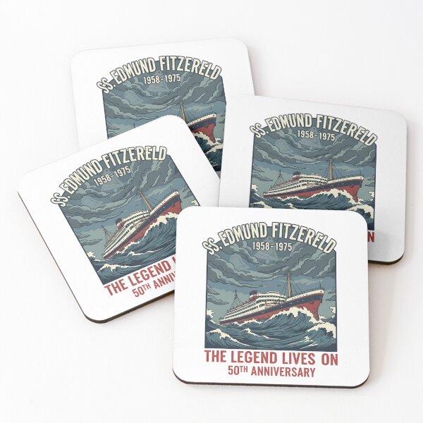 Item preview, SS Edmund Fitzgerald 50th Anniversary Legend Lives On - Vintage Nautical Shipwreck Shirt designed and sold by GeniePixel.