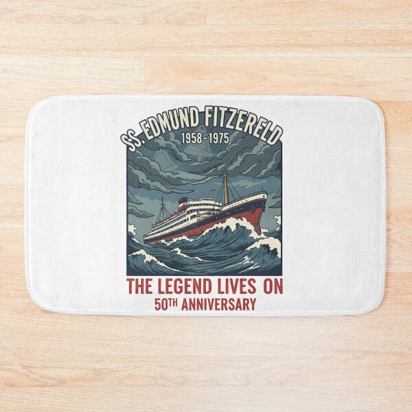Item preview, SS Edmund Fitzgerald 50th Anniversary Legend Lives On - Vintage Nautical Shipwreck Shirt designed and sold by GeniePixel.