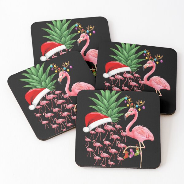 Item preview, Flamingo Pineapple Christmas Antler Tee designed and sold by TinaMDedrick.