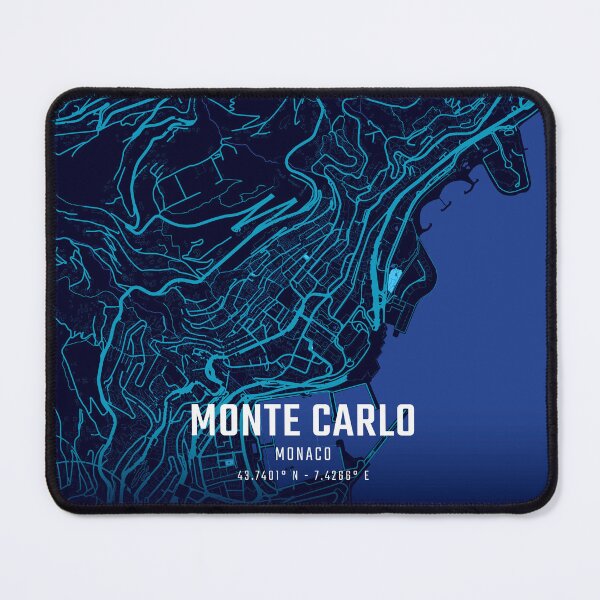 Item preview, Monte Carlo Midnight City Map designed and sold by HomeLivingCo.