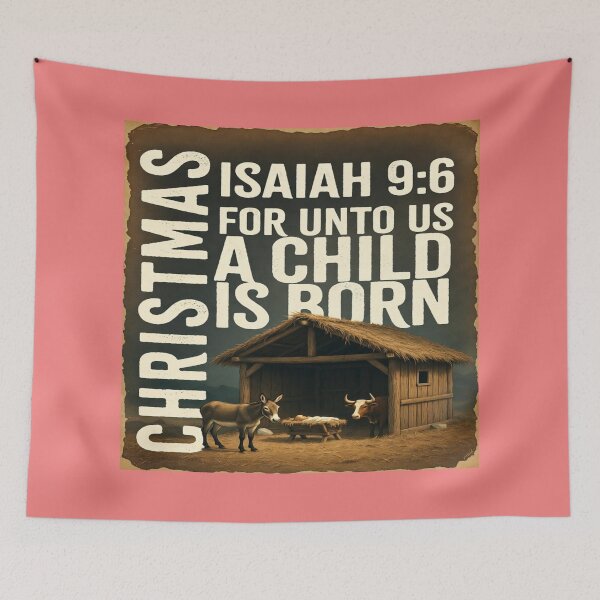 Item preview, “Who Is He? – Isaiah 9:6 Christmas Poster” designed and sold by vineartstudio.