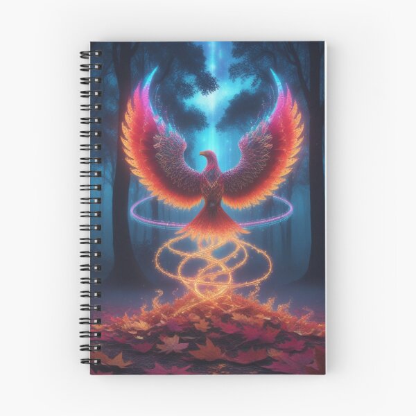 Item preview, Neon Phoenix Rising from Autumn Forest Glow designed and sold by Bilikaru.