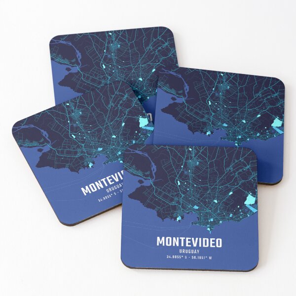 Item preview, Montevideo Midnight City Map designed and sold by HomeLivingCo.