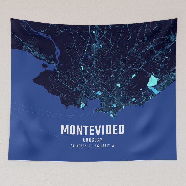 Item preview, Montevideo Midnight City Map designed and sold by HomeLivingCo.