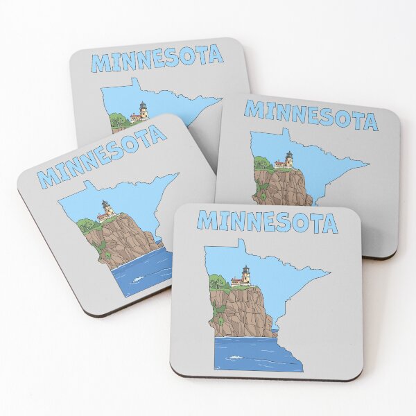 Item preview, Minnesota State Map Art, Scenic North Shore Lighthouse Design designed and sold by mashmosh.