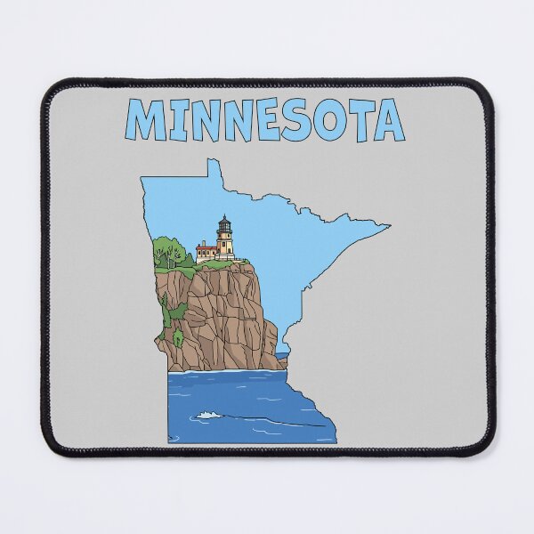 Item preview, Minnesota State Map Art, Scenic North Shore Lighthouse Design designed and sold by mashmosh.