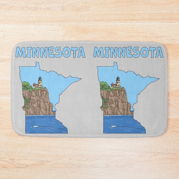 Item preview, Minnesota State Map Art, Scenic North Shore Lighthouse Design designed and sold by mashmosh.