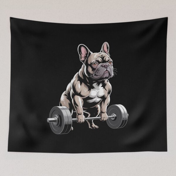 Item preview, French Bulldog Bodybuilding Gym designed and sold by TorjeARTStore.