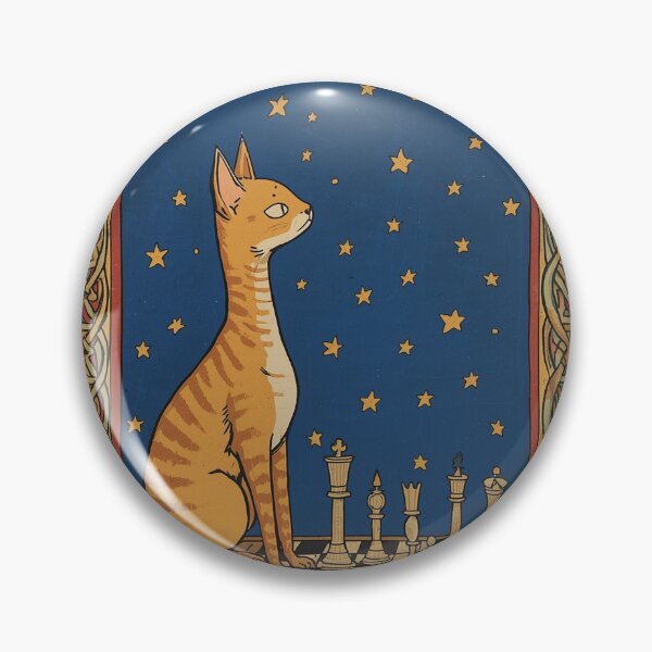 Artikelvorschau, Orangefarbene getigerte Katze spielt Schach – Mittelalterliche Kunst entworfen und verkauft von PictorialWhimsy.