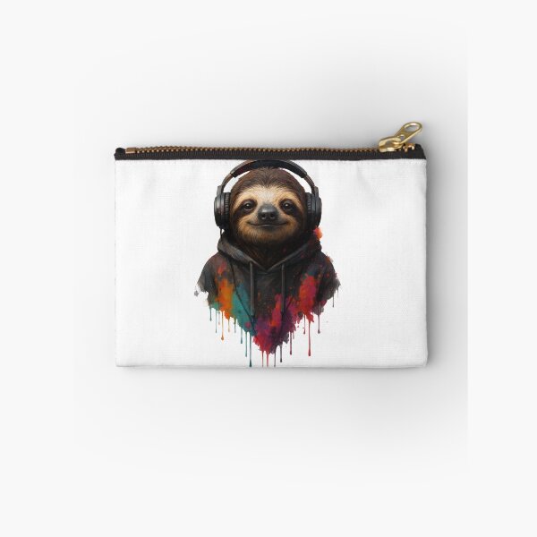 Item preview, Chillmode Sloth – Sloth with Headphones & Hoodie (Color Splash Urban Art) designed and sold by thtCMRAguy.