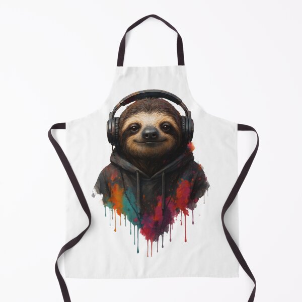 Item preview, Chillmode Sloth – Sloth with Headphones & Hoodie (Color Splash Urban Art) designed and sold by thtCMRAguy.