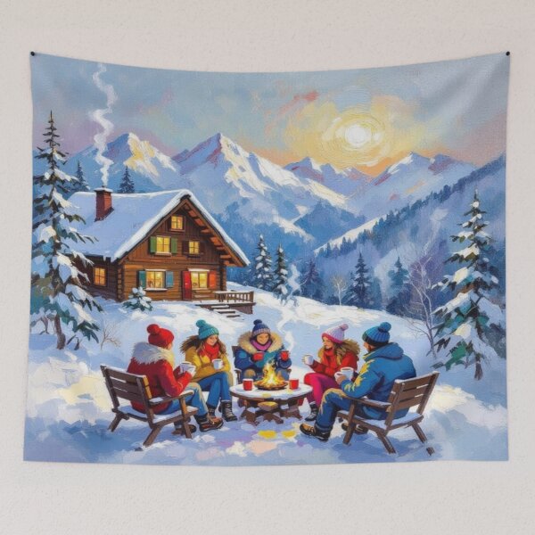 Item preview, Winter Glow - Alpine magic, fireplace light & snow magic – Cozy vibes for your home designed and sold by FotoworldEdel.