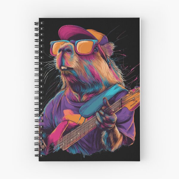 Item preview, Cool Capybara playing guitar and Wearing Sunglasses Drawing designed and sold by gut2000.