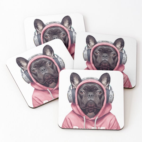 Item preview, Cool French bulldog with headphones designed and sold by The-Dreamy-Zoo.