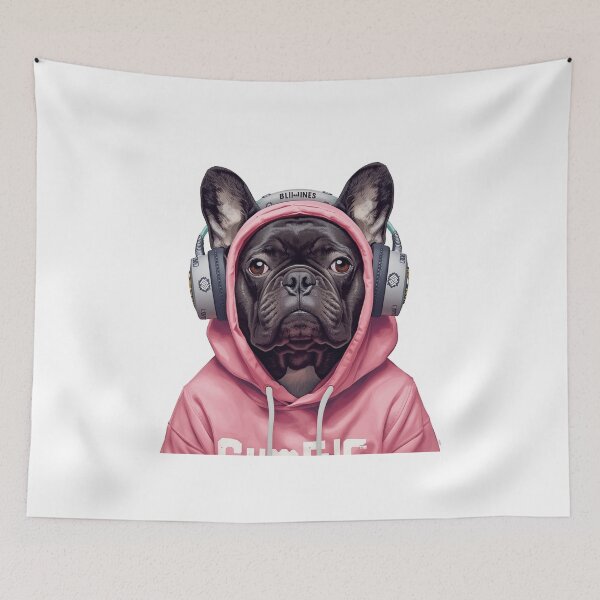 Item preview, Cool French bulldog with headphones designed and sold by The-Dreamy-Zoo.