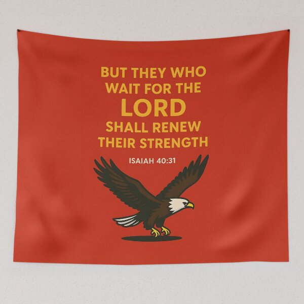 Item preview, Isaiah 40 31 Bible Verse with Eagle Illustration Religious Design. designed and sold by loveandlightrb.