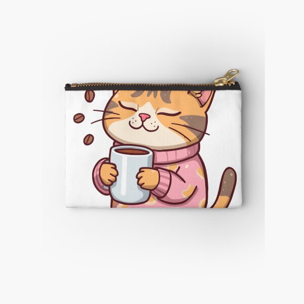 Item preview, Funny sleepy cat with coffee mug designed and sold by The-Dreamy-Zoo.