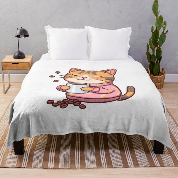 Item preview, Funny sleepy cat with coffee mug designed and sold by The-Dreamy-Zoo.