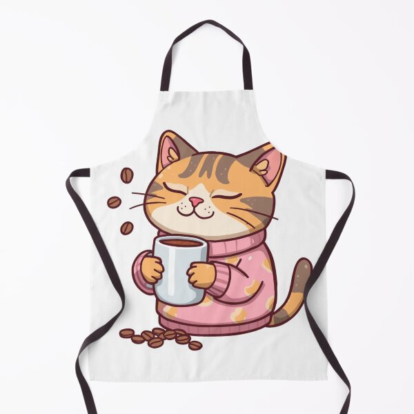 Item preview, Funny sleepy cat with coffee mug designed and sold by The-Dreamy-Zoo.