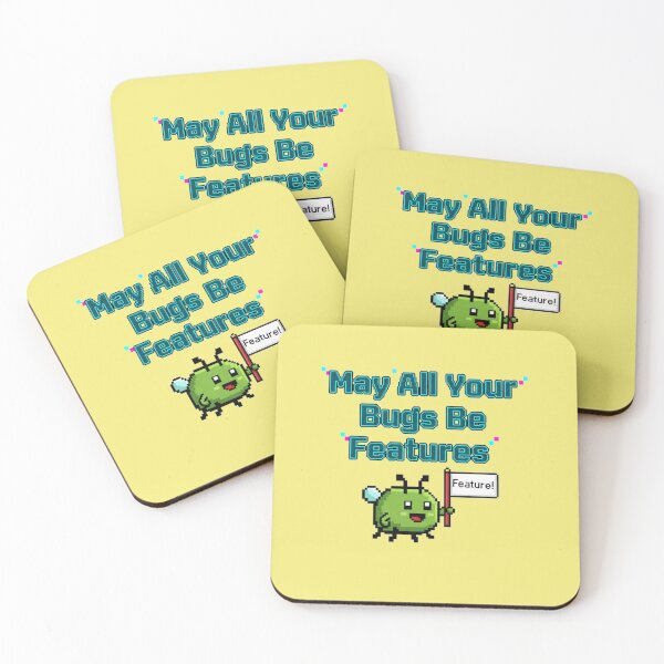 Item preview, Bugs Be Features Funny Pixel Art designed and sold by WiserShop.