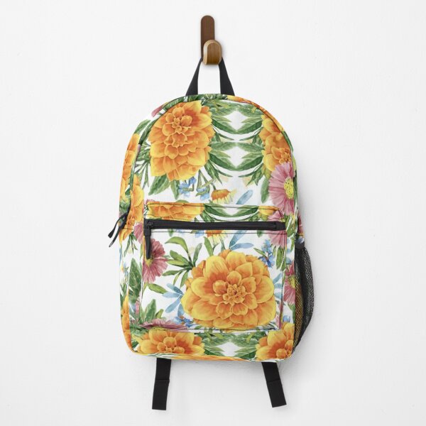Item preview, vivid, painting, illustration,marigolds, lotuses and jasmine designed and sold by gulka8.