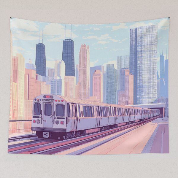 Item preview, Train cruising downtown designed and sold by anytka.