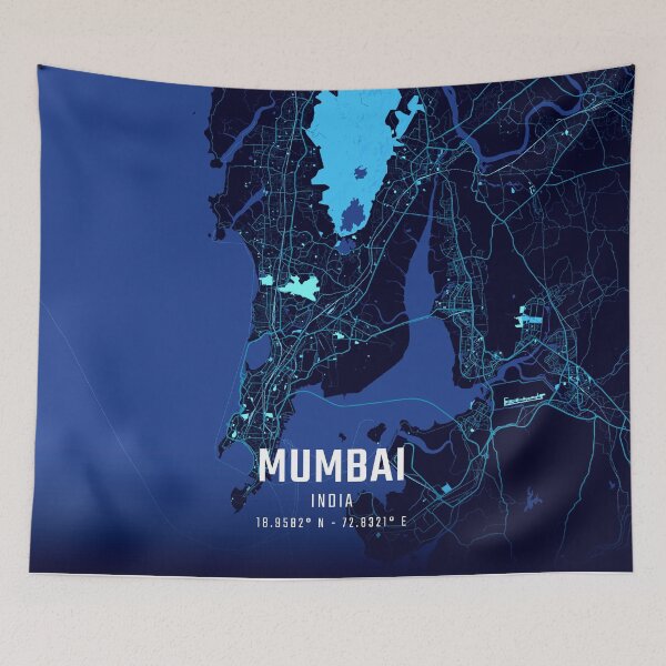 Item preview, Mumbai Midnight City Map designed and sold by HomeLivingCo.