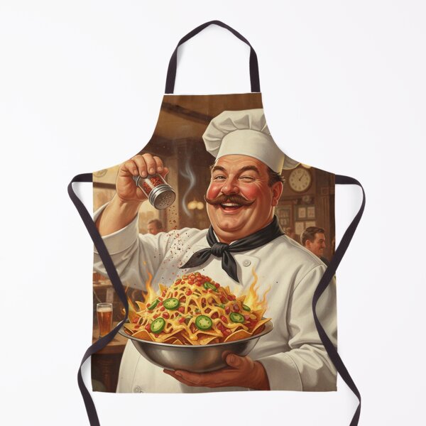 Item preview, "PUB NACHOS TO CRAVE FOR!" – Vintage 1950s Pub Chef Poster designed and sold by Cozy-Old-Pub.