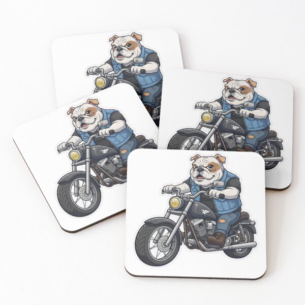 Item preview, Biker Bulldog Riding Motorcycle | Funny Dog Rider Chopper | Cool Distressed Denim Vest Puppy designed and sold by XM STOREZ .