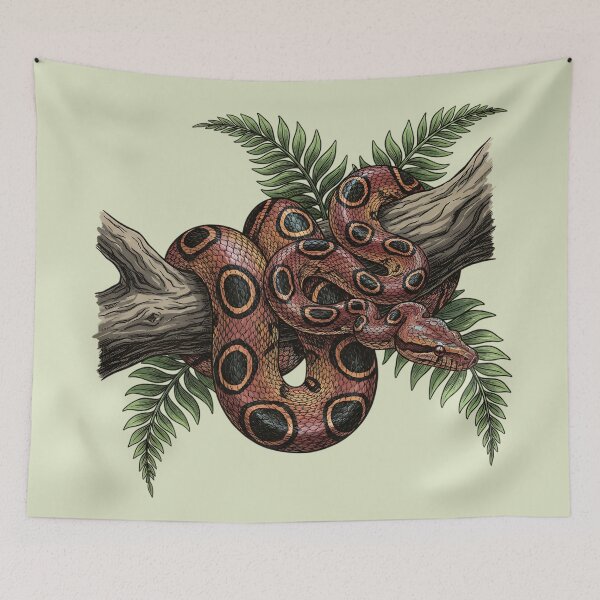 Item preview, Brazilian Rainbow Boa with Jungle Ferns designed and sold by BirdsnStuff.