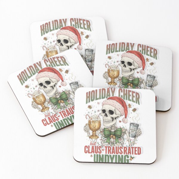 Item preview, CLAUS-TRAUS RATED UNDYING: Skeleton Holiday Cheer Pun designed and sold by zoughlal.