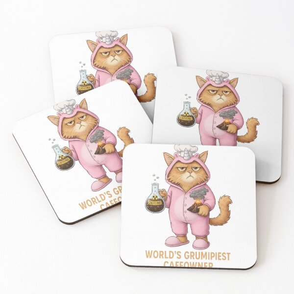 Item preview, WORLD'S GRUMPIEST CAFEOWNER: Unicorn Cat Caffeine Volcano designed and sold by zoughlal.