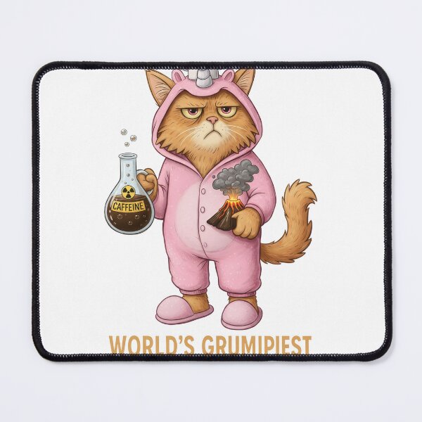 Item preview, WORLD'S GRUMPIEST CAFEOWNER: Unicorn Cat Caffeine Volcano designed and sold by zoughlal.