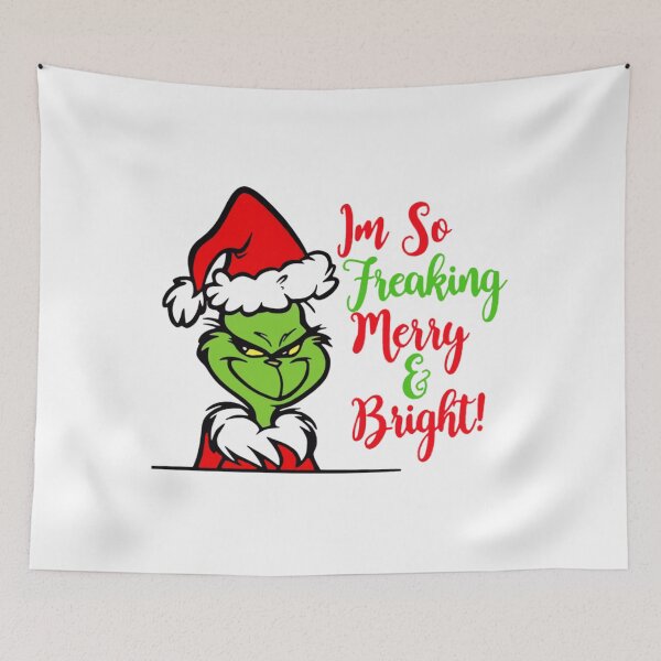 Item preview, Grinch – Merry & Bright Funny Christmas Illustration designed and sold by Aliyah Niko.
