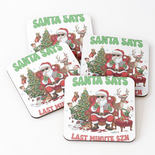 Item preview, SANTA SAYS LAST MINUTE SZN: Stressed Elves and Chill Santa designed and sold by zoughlal.