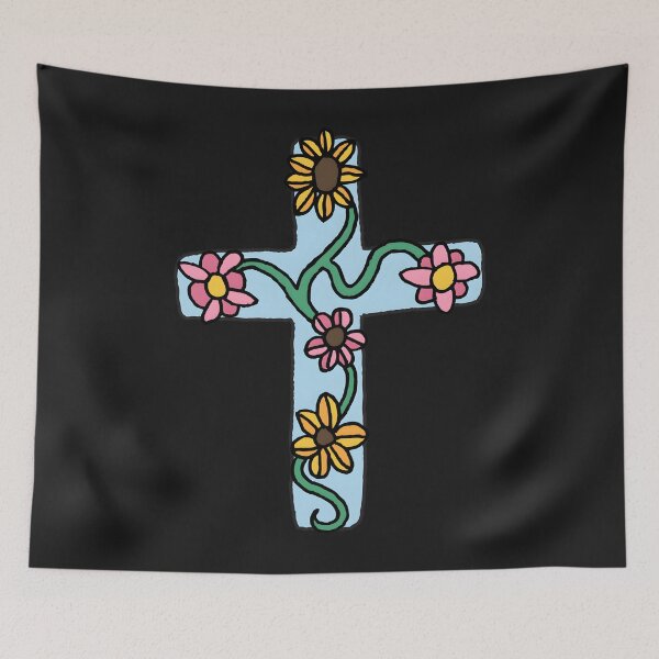 Item preview, Hand-Drawn Floral Cross designed and sold by LR5p6Swuy6.