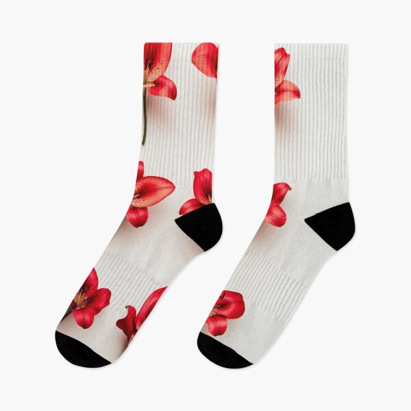 Item preview, Red flowers on white designed and sold by anytka.