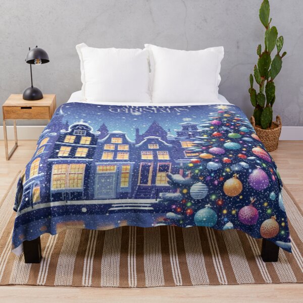 Item preview, Magical Amsterdam in the Snow – Dutch Christmas City Scene with Canals and Tree Lights designed and sold by Sugar Wisdom .