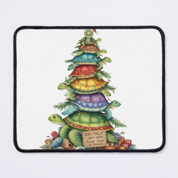 Item preview, TORT-TALLY NOT OKAY: Stressed Sea Turtle Christmas Tree designed and sold by zoughlal.