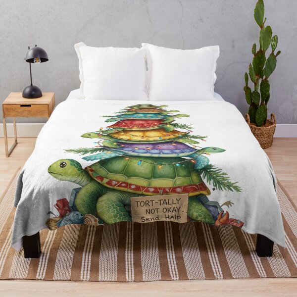 Item preview, TORT-TALLY NOT OKAY: Stressed Sea Turtle Christmas Tree designed and sold by zoughlal.