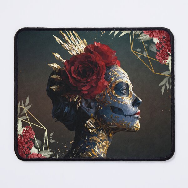 Item preview, Low-Poly Calavera Portrait with Roses designed and sold by Artenreich.