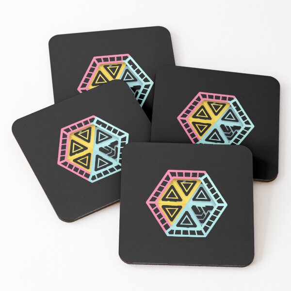 Artikelvorschau, Geometrische Sechseckkunst – Abstraktes Neon-Dreieck-Design entworfen und verkauft von IndianShopper.