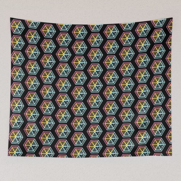 Artikelvorschau, Geometrische Sechseckkunst – Abstraktes Neon-Dreieck-Design entworfen und verkauft von IndianShopper.