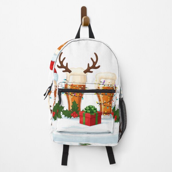 Item preview, Festive Beer Trio – Christmas Holiday Illustration with Santa Hat, Reindeer Antlers, and Holiday Lights designed and sold by PixelVibe782.