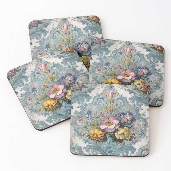 Item preview, Decoupage Vintage Light Blue Flowers Damask 1900 Victorian designed and sold by GrinGalore.