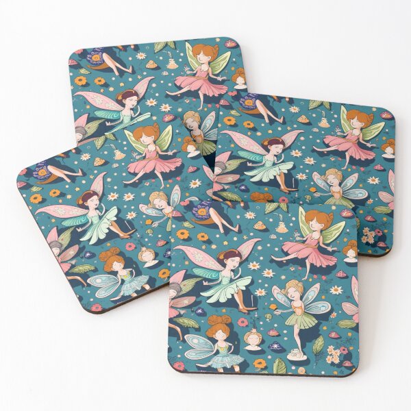 Item preview, seamless repeating pattern depicting victorian little fairies, nature, mystical, magical, spiritual, logo picture illustration graphic designed and sold by gulka8.