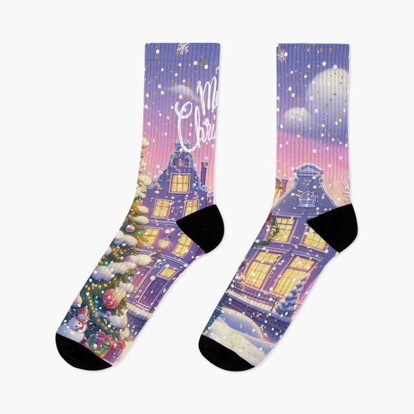 Item preview, Magical Amsterdam in the Snow – Dutch Christmas City Scene with Canals and Tree Lights designed and sold by Sugar Wisdom .